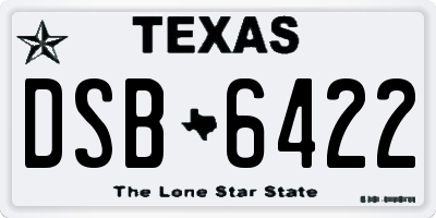 TX license plate DSB6422