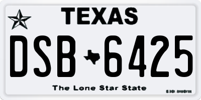 TX license plate DSB6425