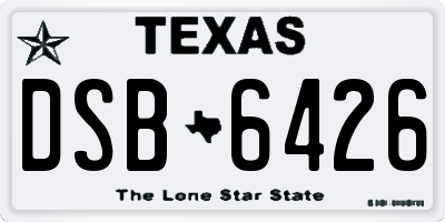 TX license plate DSB6426