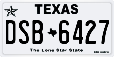 TX license plate DSB6427