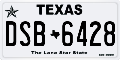 TX license plate DSB6428