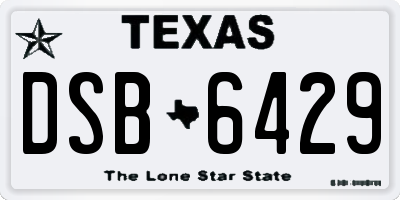 TX license plate DSB6429