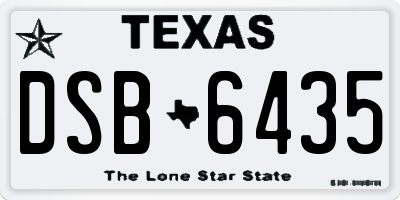 TX license plate DSB6435