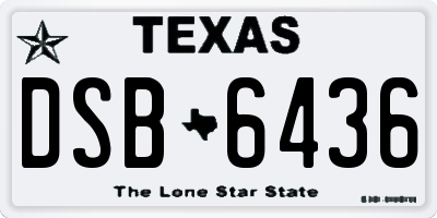 TX license plate DSB6436
