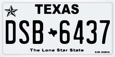 TX license plate DSB6437