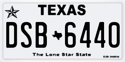 TX license plate DSB6440
