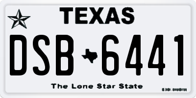 TX license plate DSB6441