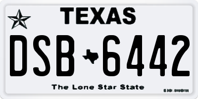 TX license plate DSB6442