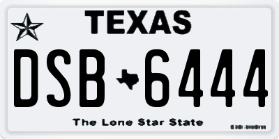 TX license plate DSB6444