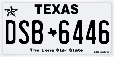 TX license plate DSB6446