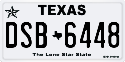 TX license plate DSB6448
