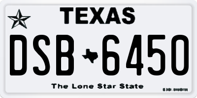 TX license plate DSB6450