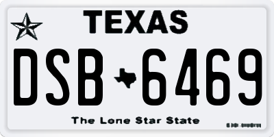 TX license plate DSB6469