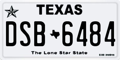 TX license plate DSB6484