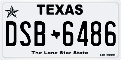 TX license plate DSB6486