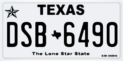 TX license plate DSB6490