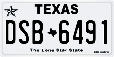 TX license plate DSB6491