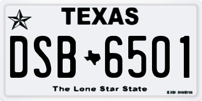 TX license plate DSB6501