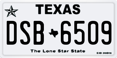 TX license plate DSB6509