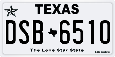 TX license plate DSB6510