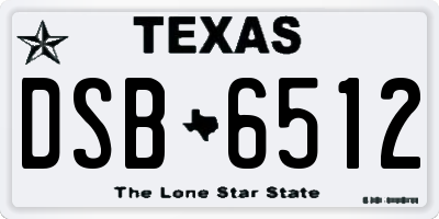 TX license plate DSB6512