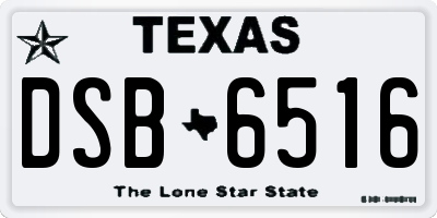 TX license plate DSB6516