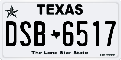 TX license plate DSB6517