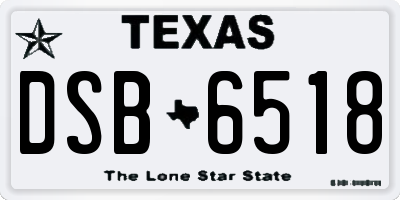 TX license plate DSB6518