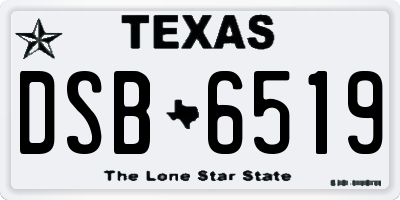 TX license plate DSB6519