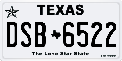 TX license plate DSB6522