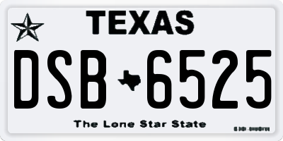 TX license plate DSB6525