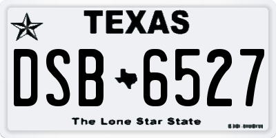 TX license plate DSB6527