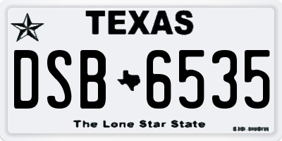 TX license plate DSB6535