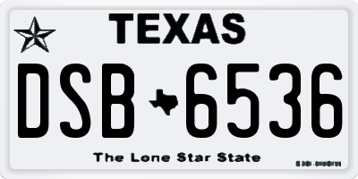 TX license plate DSB6536
