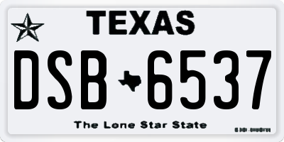 TX license plate DSB6537