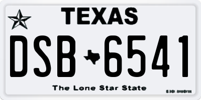TX license plate DSB6541