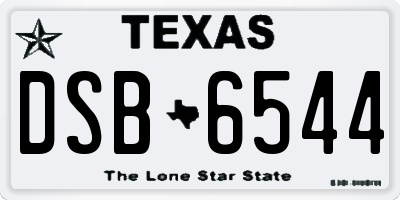 TX license plate DSB6544