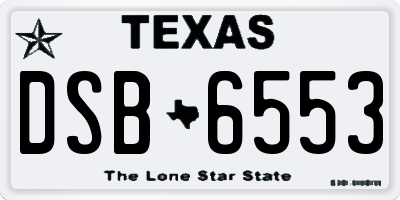 TX license plate DSB6553