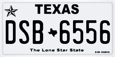 TX license plate DSB6556
