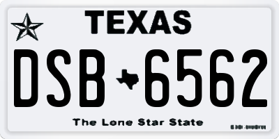 TX license plate DSB6562