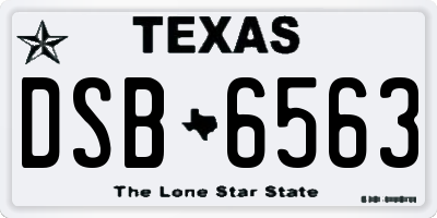 TX license plate DSB6563