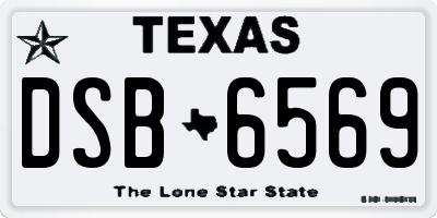 TX license plate DSB6569