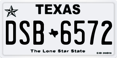 TX license plate DSB6572