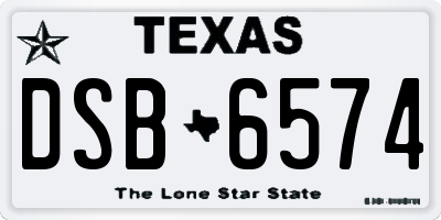 TX license plate DSB6574