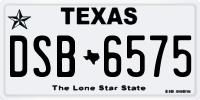 TX license plate DSB6575