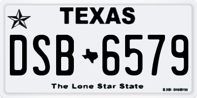 TX license plate DSB6579