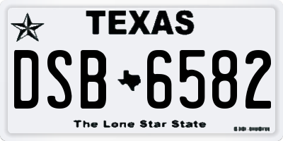TX license plate DSB6582