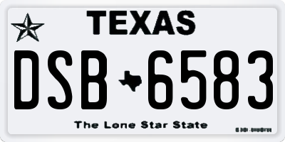 TX license plate DSB6583