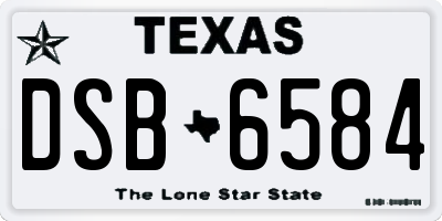 TX license plate DSB6584