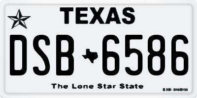 TX license plate DSB6586